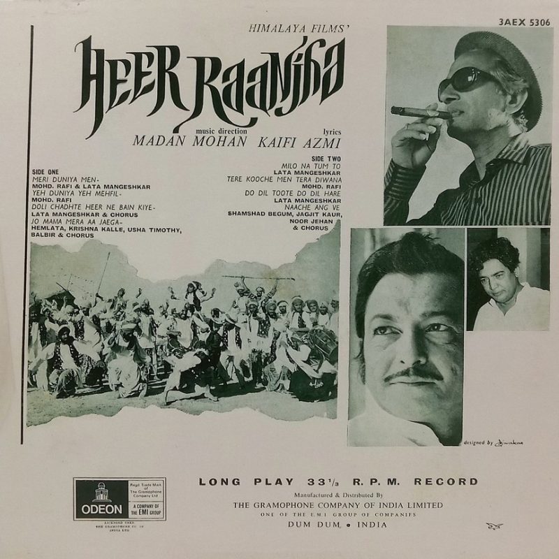 Heer Raanjha - 3AEX 5306 - CR - Bollywood LP Vinyl
