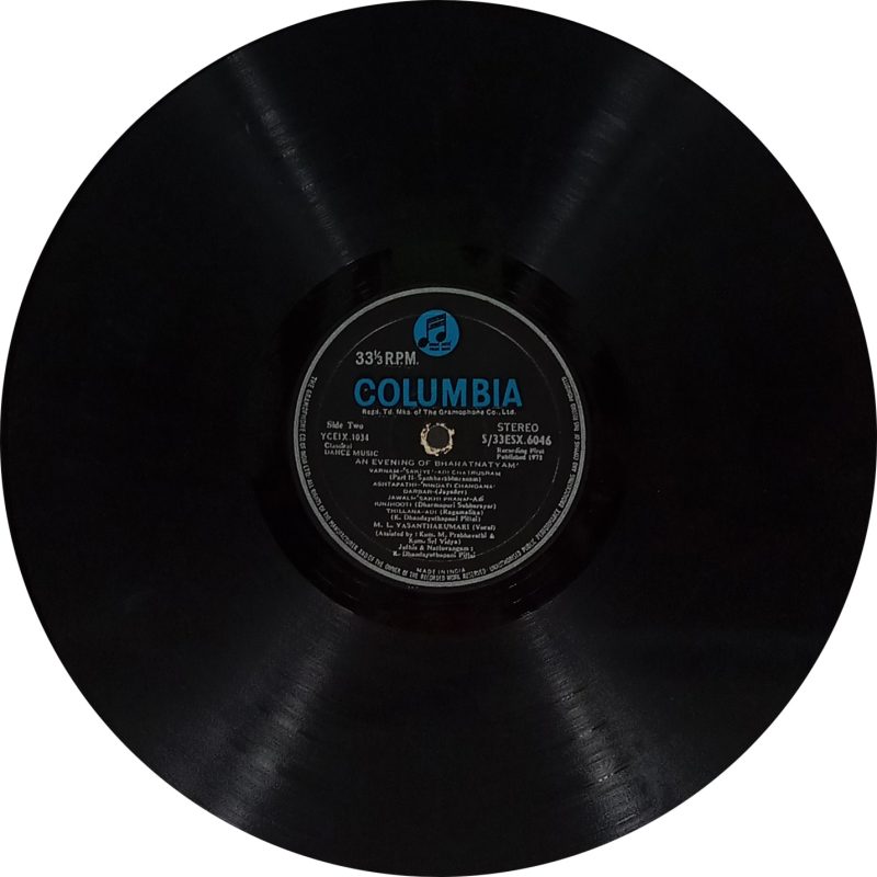 M. L. Vasanthakumari - An Evening Of Bharathanatyam - S/33ESX 6046 - (85-90%) - CBL - Indian Classical Vocal LP Vinyl