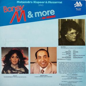 Mahendra Kapoor - Boney M & More - In Hindi - MUT 1001 - (90-95%) - Private Song LP Vinyl