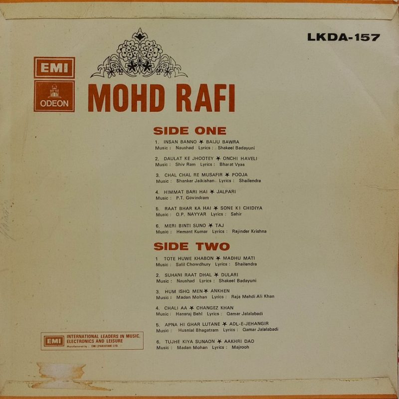 Mohd Rafi - LKDA 157 - (90-95%) - Film Hits LP Vinyl