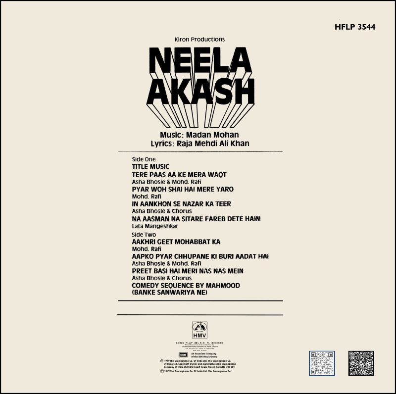Neela Akash - HFLP 3544 – (90-95%) - CR - Bollywood LP Vinyl Record