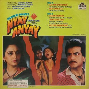Nyay Anyay - VFLP 1117 - (Condition 80-85%) - Bollywood LP Vinyl Record