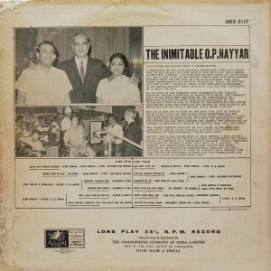 O. P. Nayyar - The Inimitable - 3AEX 5117 - Film Hits LP Vinyl