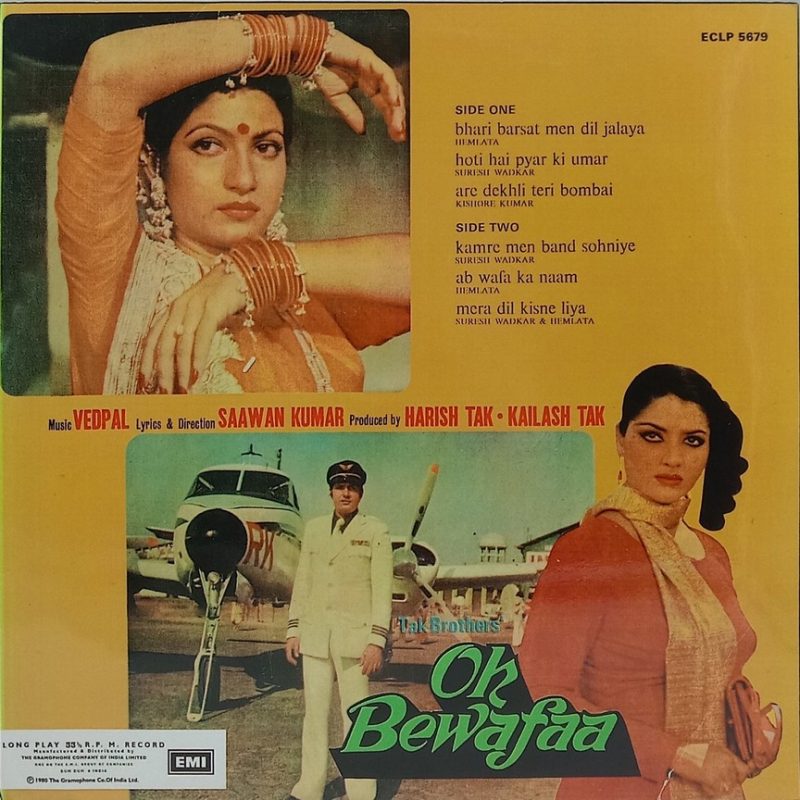 Oh Bewafaa - ECLP 5679 - (80-85%) - CR - Bollywood LP Vinyl