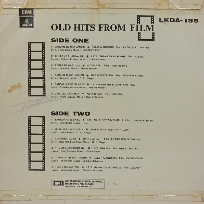 Old Hits From Film - LKDA 135 - Film Hits LP Vinyl