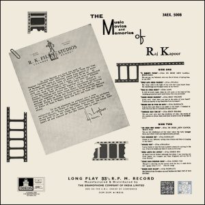 Raj Kapoor - The Music Movies & Memories Of - 3AEX 5008 - (80-85%) - CR - Film Hits LP Vinyl