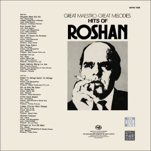 Roshan Great Maestro Great Melodies Hits - MFPE 1039 - (90-95%) - CR - Film Hits LP Vinyl