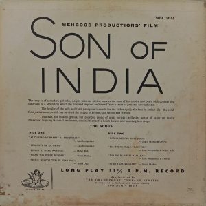 Son Of India - 3AEX 5022 - Bollywood LP Vinyl
