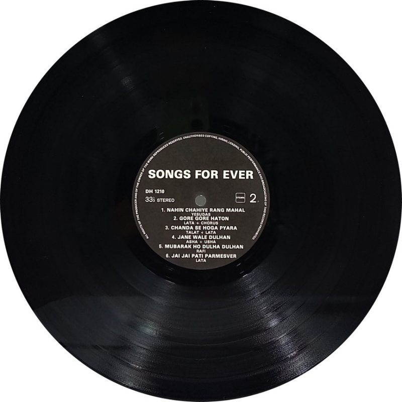 Songs For Ever - DH 1210 - (90-95%) - Film Hits LP Vinyl