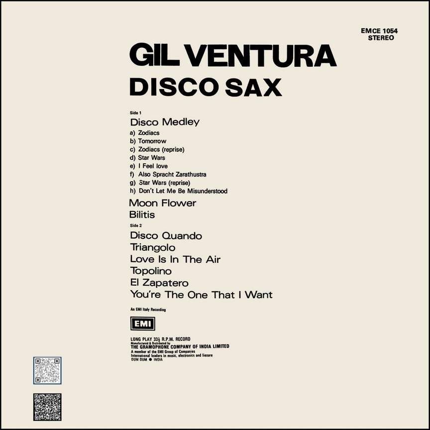 Gil Ventura - Disco Sax - EMCE 1054 - (75-80%) - CR - English Songs LP Vinyl (2) Gil Ventura - Disco Sax - EMCE 1054 - (75-80%) - CR - English Songs LP Vinyl