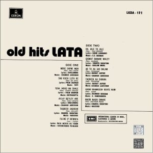 Lata Mangeshkar - Old Hits From - LKDA 121 - (90-95%) - CR - Film Hits LP Vinyl