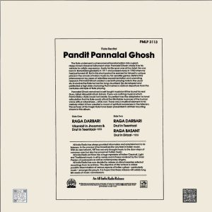 Pandit Pannalal Ghosh - Flute Recital - PMLP 3113 - CR - Indian Classical Instrumental LP Vinyl
