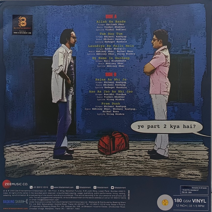 Waisa Bhi Hota Hai Part II - ZMC00181 - New Release Hindi LP Vinyl (2) Waisa Bhi Hota Hai Part II - ZMC00181 - New Release Hindi LP Vinyl