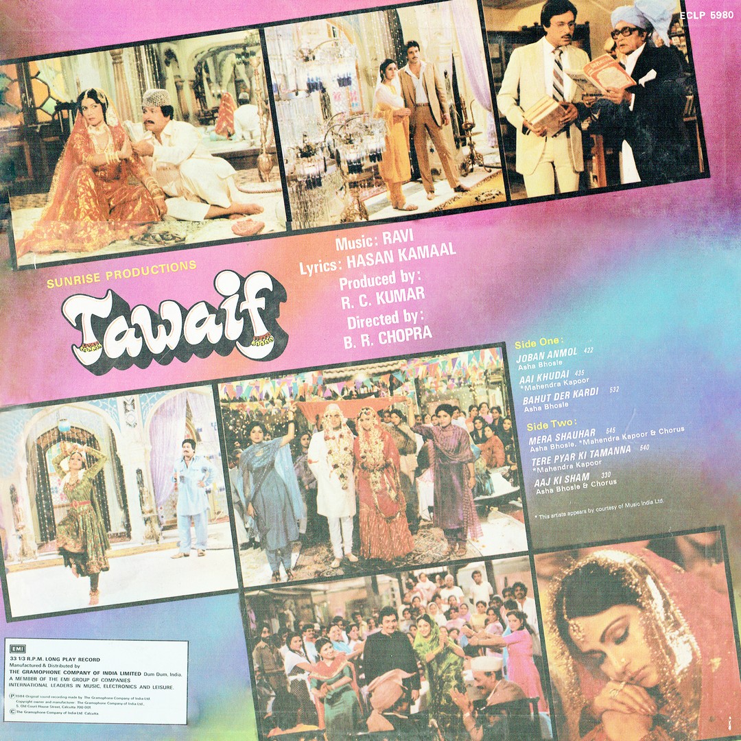 Tawaif - ECLP 5980 – (Condition 85-90%) – Cover Reprinted - Bollywood LP Vinyl Record Tawaif - ECLP 5980 – (Condition 85-90%) – Cover Reprinted - Bollywood LP Vinyl Record