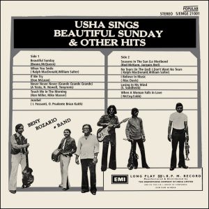 Usha Sings Beautiful Sunday & Other Hits S/EMGE 21001 - (85-90%) - English LP Vinyl Record