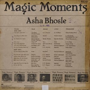 Asha Bhosle - Magic Moments - MFPE 1045 - Film Hits LP Vinyl Record