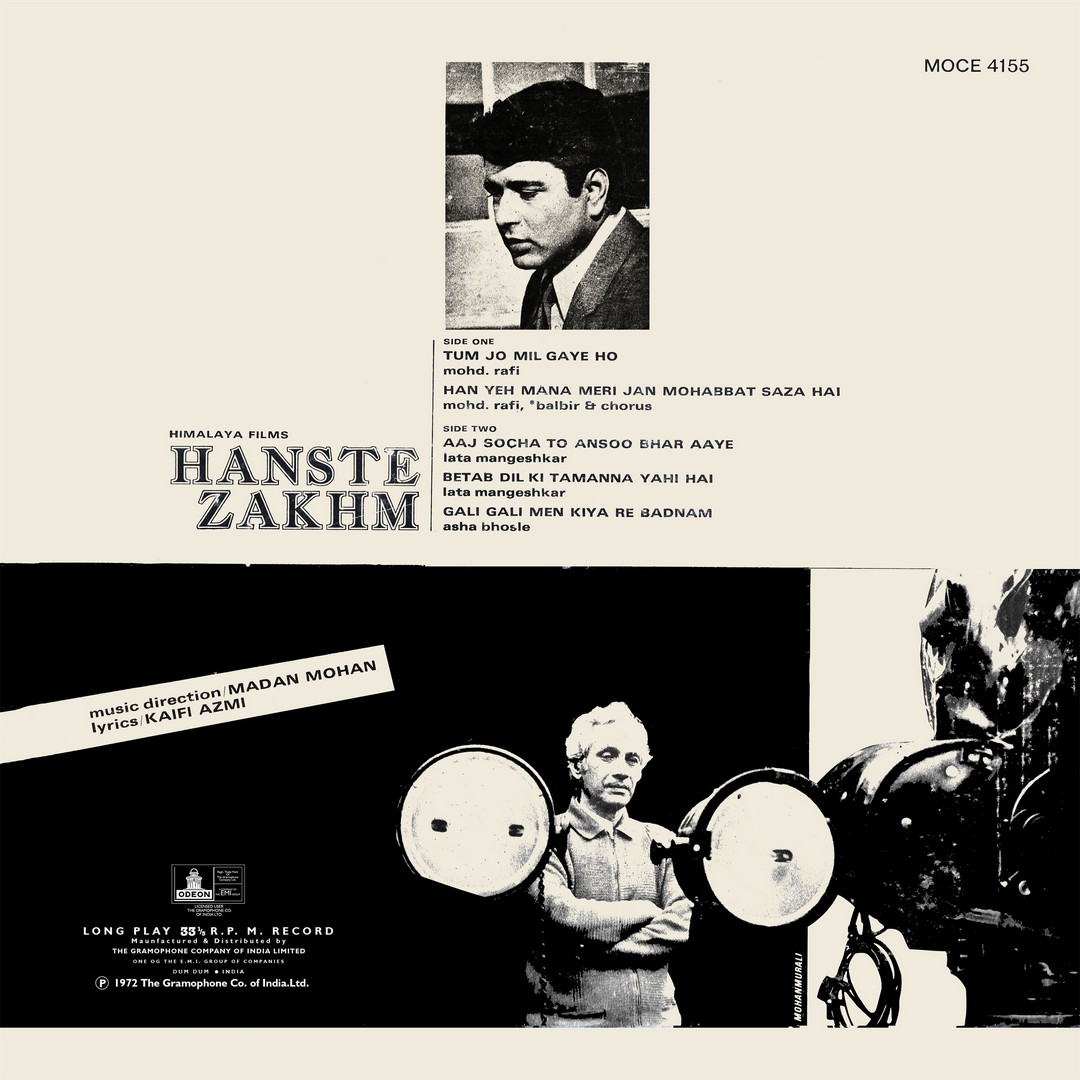 Hanste Zakhm - MOCE 4155 – (Condition 75-80%) – Odeon First Pressing - Cover Reprinted - Bollywood LP Vinyl Record Hanste Zakhm - MOCE 4155 – (Condition 75-80%) – Odeon First Pressing - Cover Reprinted - Bollywood LP Vinyl Record