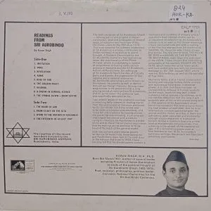 Readings from Sri Aurobindo – EALP 1701- HMV Colour Label - Dialogues & Speech LP Vinyl Record