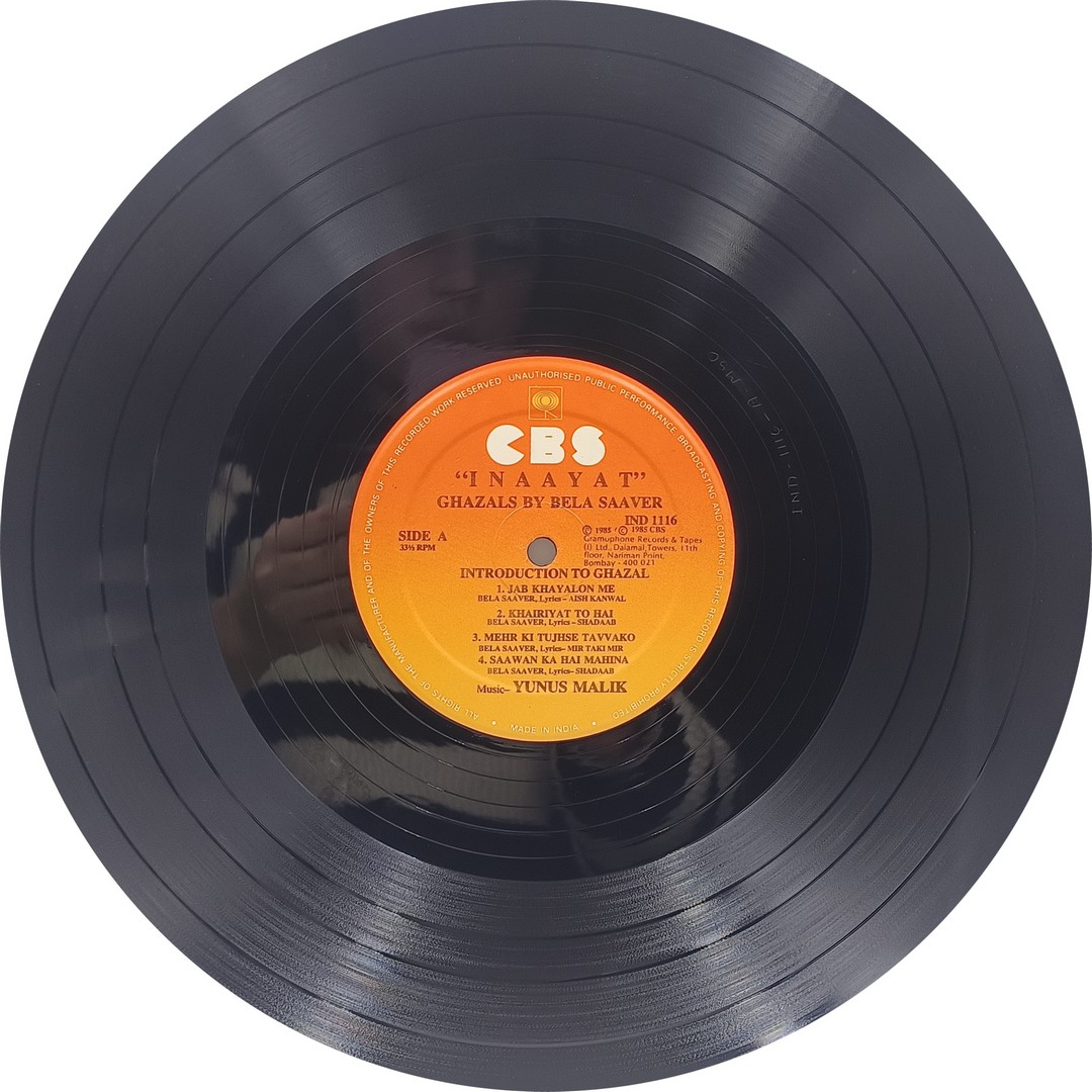 Inaayat Bela Saaver – IND 1116 - Ghazals LP Vinyl Record Inaayat Bela Saaver – IND 1116 - Ghazals LP Vinyl Record
