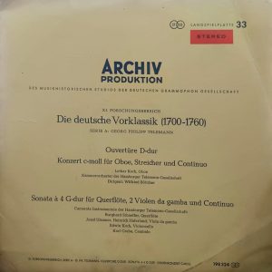 Georg Philipp Telemann - The German Pre-Classics (1700-1760) - 198 324 - (80-85%) - Cover 3-Fold - English LP Vinyl Record