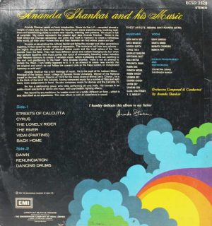Ananda Shankar And His Music - ECSD 2528 - (Condition 85-90%) - Indian Classical Instrumental LP Vinyl Record