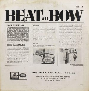 Chaturlal & Ramnarain (Beat & Bow) - EALP 1312 - (Condition - 90-95%) - Indian Classical Instrumental LP Vinyl Record