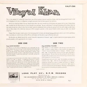 Vilayat Khan – The Genius of Vilayat Khan - EALP 1266 - (Condition 90-95%) - HMV Red Label - Indian Classical Instrumental LP Vinyl Record