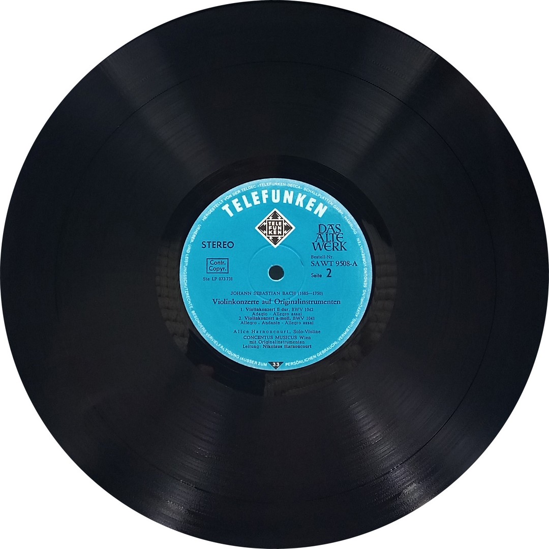 Johann Sebastian Bach – Violin Concertos On Original Instruments - SAWT 9508-A - (90-95%) - CBF - Western Classical LP Vinyl Record Johann Sebastian Bach – Violin Concertos On Original Instruments - SAWT 9508-A - (90-95%) - CBF - Western Classical LP Vinyl Record
