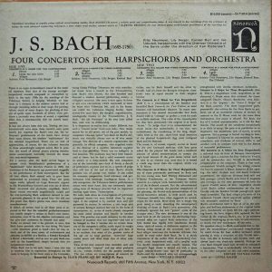 J. S. Bach – Four Concertos For Harpsichords And Orchestra - H 71019 – Western Classical LP Vinyl Record