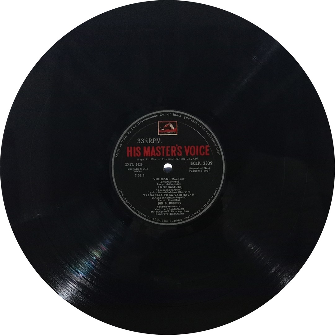 Jon Higgins Sings Carnatic Music - ECLP 2339 – HMV Black Label - (90-95%) – Indian Classical Vocal LP Vinyl Record Jon Higgins Sings Carnatic Music - ECLP 2339 – HMV Black Label - (90-95%) – Indian Classical Vocal LP Vinyl Record