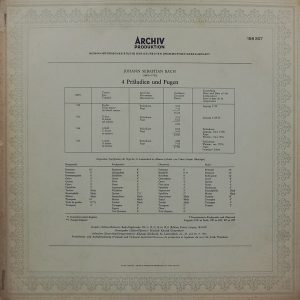 Johann Sebastian Bach – Präludien Und Fugen - 198 307 - Cover 3 Fold - Western Classical LP Vinyl Record