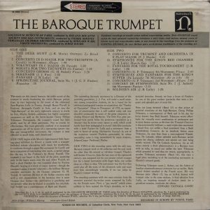 The Baroque Trumpet – H 71002 - Western Classical LP Vinyl Record
