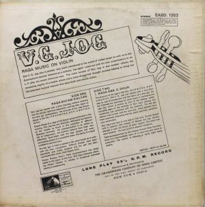 V.G. JOG - EASD 1352 - (Condition - 85-90%) - Indian Classical Instrumental LP Vinyl Record