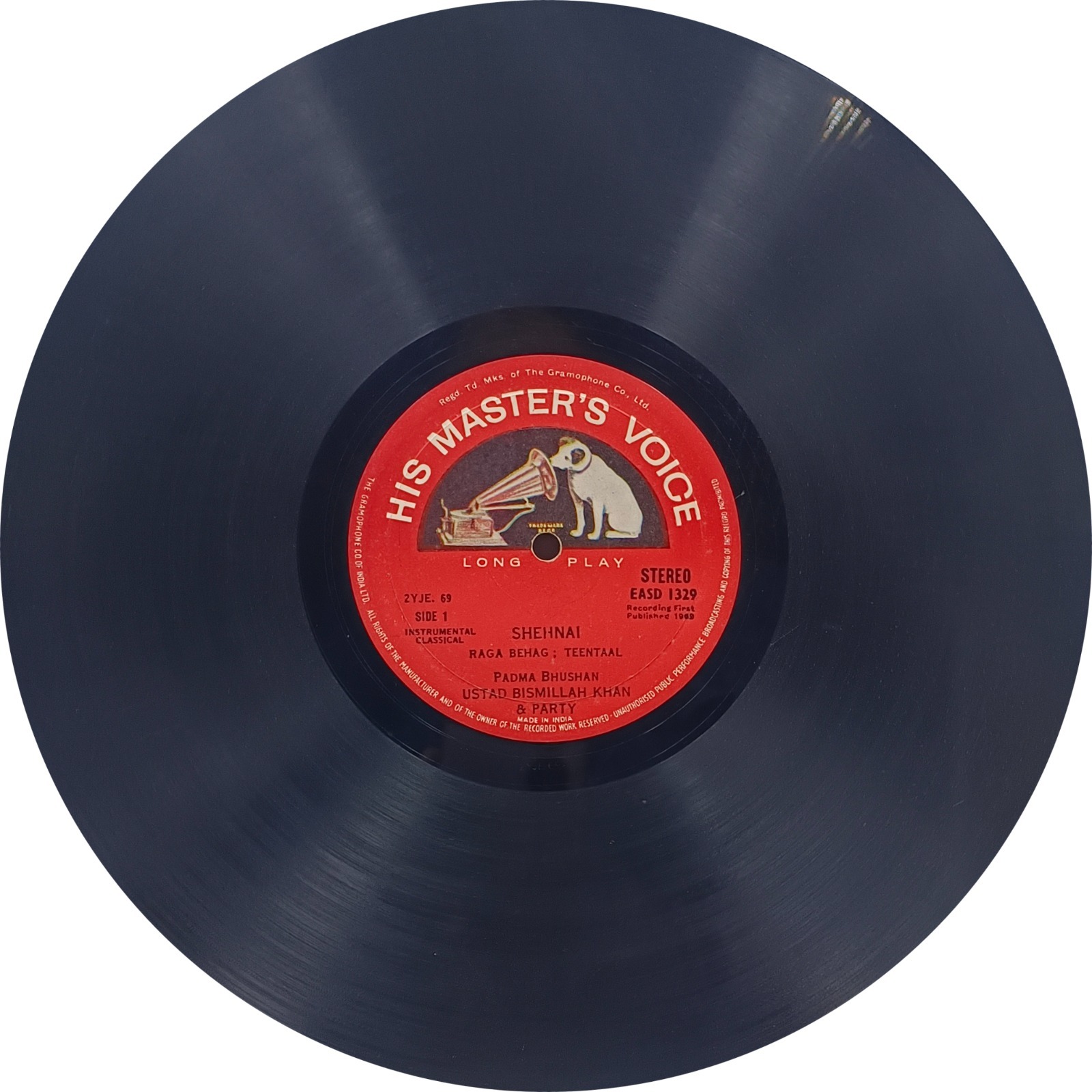 Bismillah Khan And Party - EASD 1329 - HMV Red Label - (Condition 80-85%) - Indian Classical Instrumental LP Vinyl Record Bismillah Khan And Party - EASD 1329 - HMV Red Label - (Condition 80-85%) - Indian Classical Instrumental LP Vinyl Record