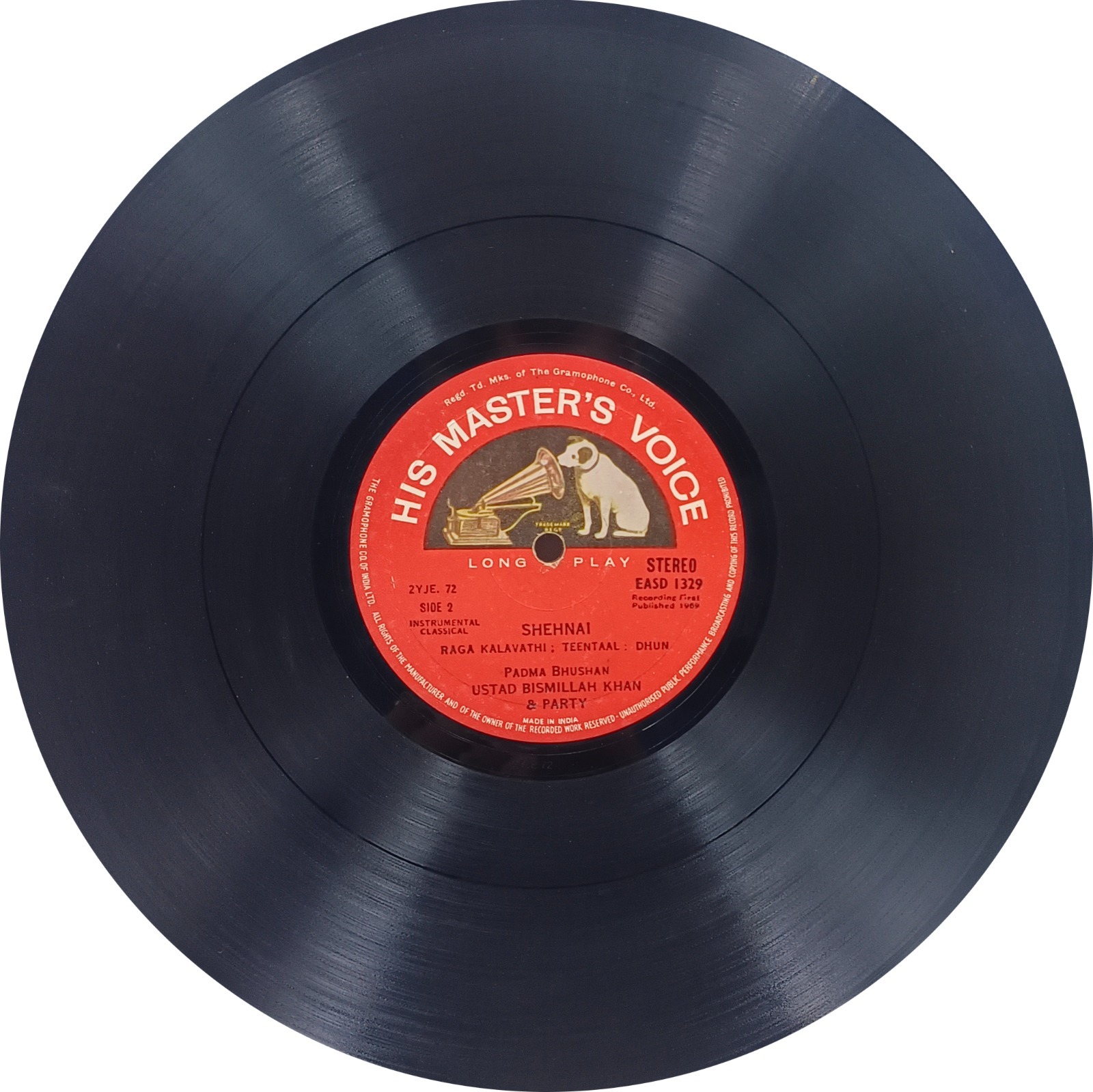 Bismillah Khan And Party - EASD 1329 - HMV Red Label - (Condition 80-85%) - Indian Classical Instrumental LP Vinyl Record Bismillah Khan And Party - EASD 1329 - HMV Red Label - (Condition 80-85%) - Indian Classical Instrumental LP Vinyl Record
