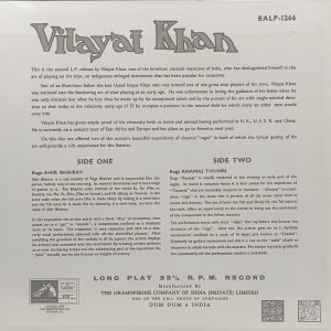 Vilayat Khan – The Genius of Vilayat Khan - EALP 1266 - (Condition 90-95%) - HMV Red Label - Cover Reprinted - Indian Classical Instrumental LP Vinyl Record