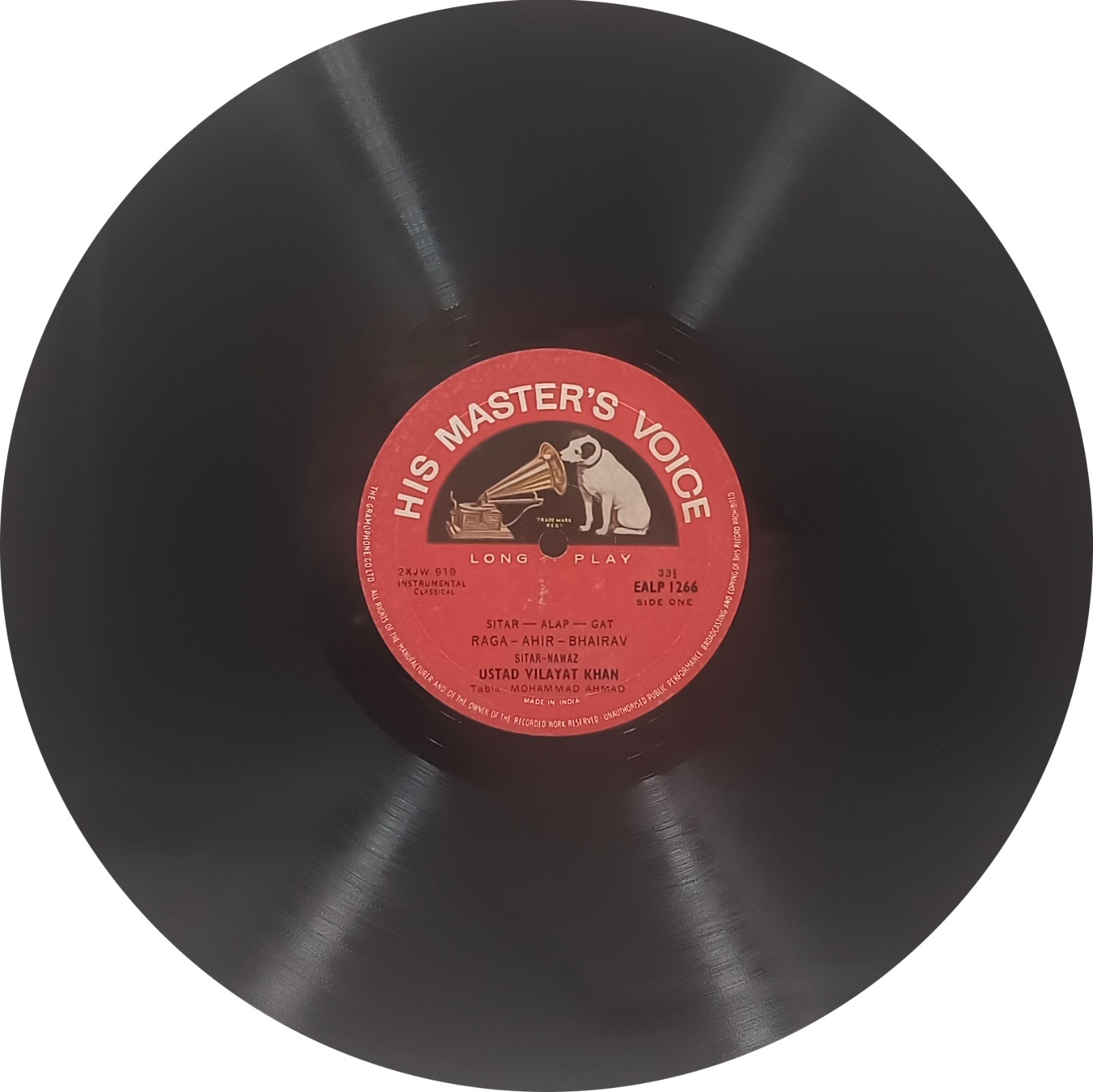 Vilayat Khan – The Genius of Vilayat Khan - EALP 1266 - (Condition 90-95%) - HMV Red Label - Indian Classical Instrumental LP Vinyl Record Vilayat Khan – The Genius of Vilayat Khan - EALP 1266 - (Condition 90-95%) - HMV Red Label - Indian Classical Instrumental LP Vinyl Record