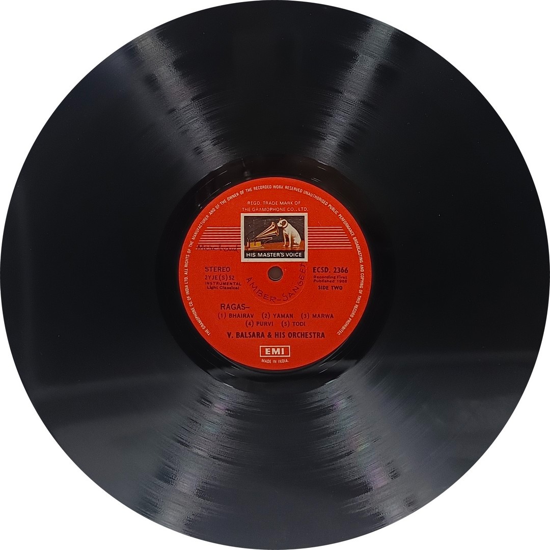 V. Balsara & His Orchestra - Raga Mood - ECLP 2366 - (Condition 90-95%) - HMV Colour Label - Indian Classical Instrument LP Vinyl Record V. Balsara & His Orchestra - Raga Mood - ECLP 2366 - (Condition 90-95%) - HMV Colour Label - Indian Classical Instrument LP Vinyl Record