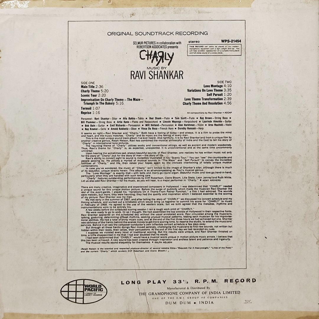 Ravi Shankar - Charly - WPS 21454 - (Condition - 85-90%) - Indian Classical Instrumental LP Vinyl Record Ravi Shankar - Charly - WPS 21454 - (Condition - 85-90%) - Indian Classical Instrumental LP Vinyl Record
