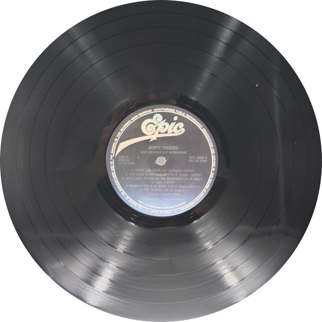Bertie Higgins - Just Another Day In Paradise - EPIC 10086 - (Condition 85-90%) - English LP Vinyl Record Bertie Higgins - Just Another Day In Paradise - EPIC 10086 - (Condition 85-90%) - English LP Vinyl Record