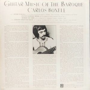 Carlos Bonell – Guitar Music of the Baroque - H 71403 - Western Classical LP Vinyl Record