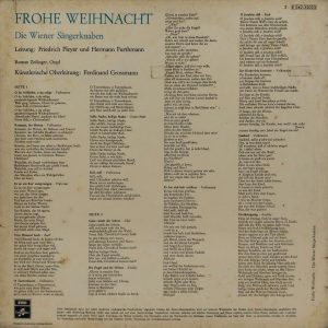 Die Wiener Sängerknaben – Frohe Weihnacht - E 042 33023 - Western Classical LP Vinyl Record
