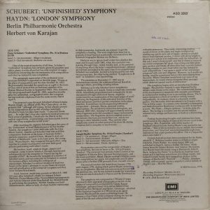 Schubert / Haydn – Unfinished / London - ASD 3203 - Western Classical LP Vinyl Record