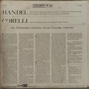 Handel - The Royal Fireworks - MS 6095 - Western Classical LP Vinyl Record