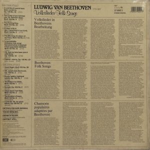 Beethoven - Volkslieder Folk Songs - 27 0045 1 – CBF - HRL - Western Classical LP Vinyl Record
