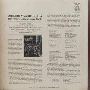 Roger Wagner Chorale - Gloria / Entrata Festiva - S 36003 - Western Classical LP Vinyl Record