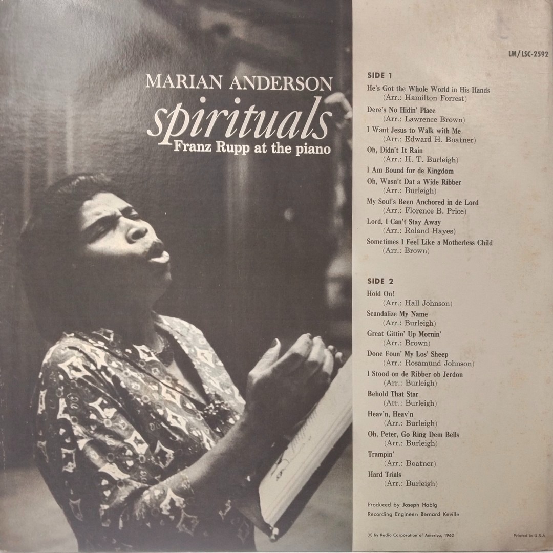Marian Anderson – He's Got the Whole World in His Hands - LSC 2592 – Cover Book Fold - Western Classical LP Vinyl Record Marian Anderson – He's Got the Whole World in His Hands - LSC 2592 – Cover Book Fold - Western Classical LP Vinyl Record