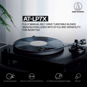 Audio-Technica AT-LP7X Fully Manual Belt-Drive Turntable with AT-VM95E Cartridge | Premium Hi-Fi Vinyl Player