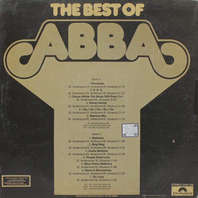 Abba - The Best Of - 2459 318 - (Condition 85-90%) - English LP Vinyl Record Abba - The Best Of - 2459 318 - (Condition 85-90%) - English LP Vinyl Record