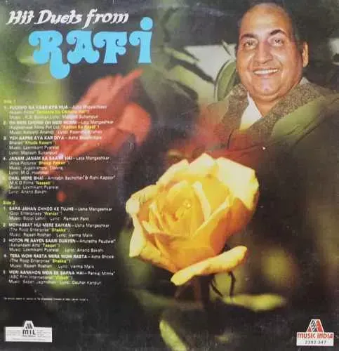 Mohd. Rafi Hit Duets From – 2392 347 - (Condition 80-85%) - Film Hits LP Vinyl Record Mohd. Rafi Hit Duets From – 2392 347 - (Condition 80-85%) - Film Hits LP Vinyl Record